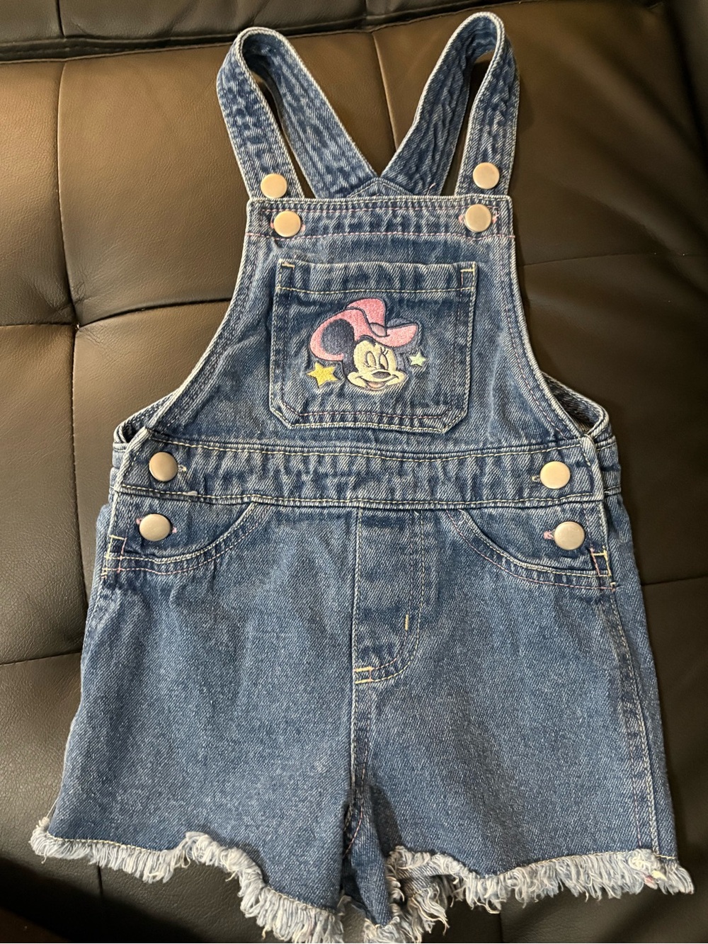 vintage Disney Minnie Mouse denim cowgirl overalls 2T